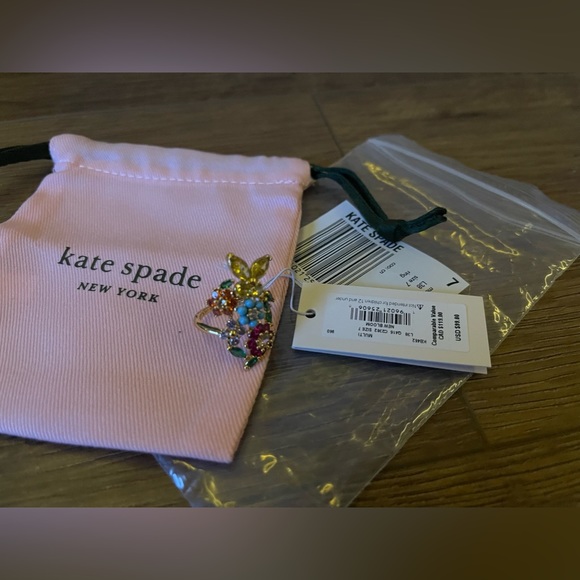 KATE SPADE-NWT Multi-Stone Floral Butterfly Statement Ring - Picture 10 of 15